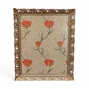 Vintage Goldtone Metal Picture Frame Ornate Mid Century Hollywood Regency 8 x 10